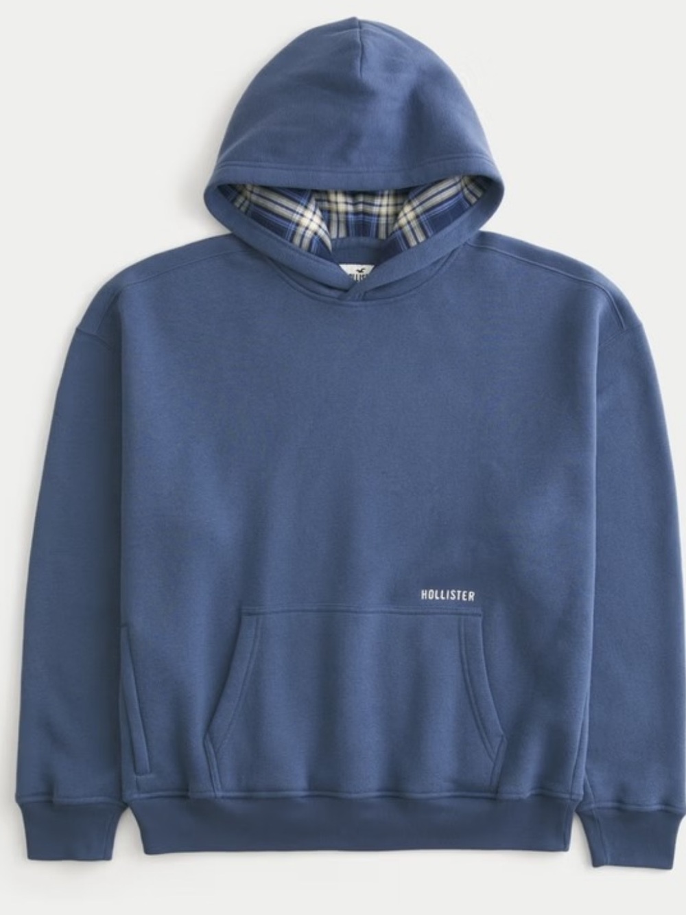 Hollister Men's Slate Blue Hooded Pullover Sweatshirt Large